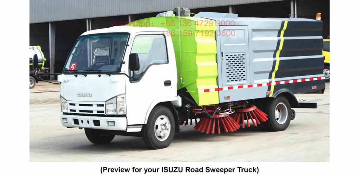 ISUZU 5cbm road sweeper truck export to Dubai ISUZU 5cbm road sweeper truck export to Dubai