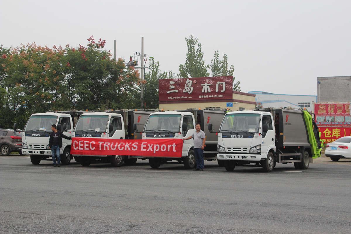 ISUZU garbage compression trucks exported to Dubai ISUZU garbage compression trucks exported to Dubai