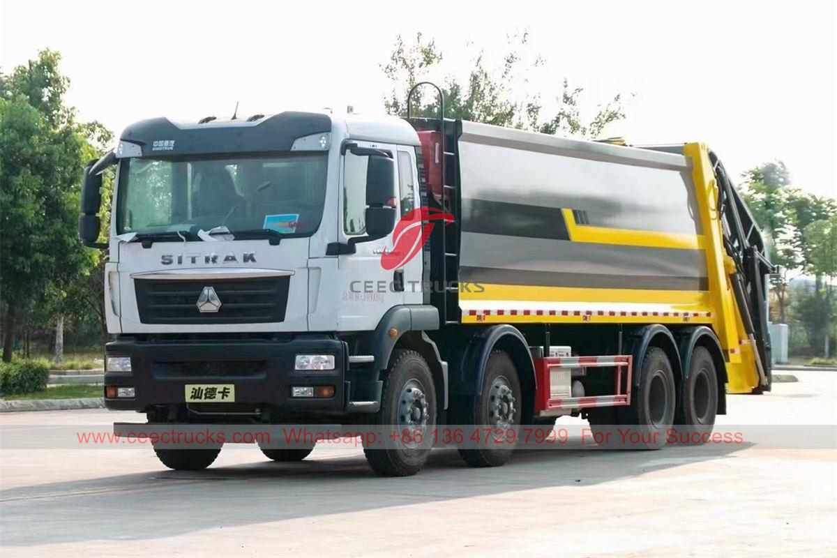 HOWO 12 wheeler back loading garbage truck HOWO 12 wheeler back loading garbage truck