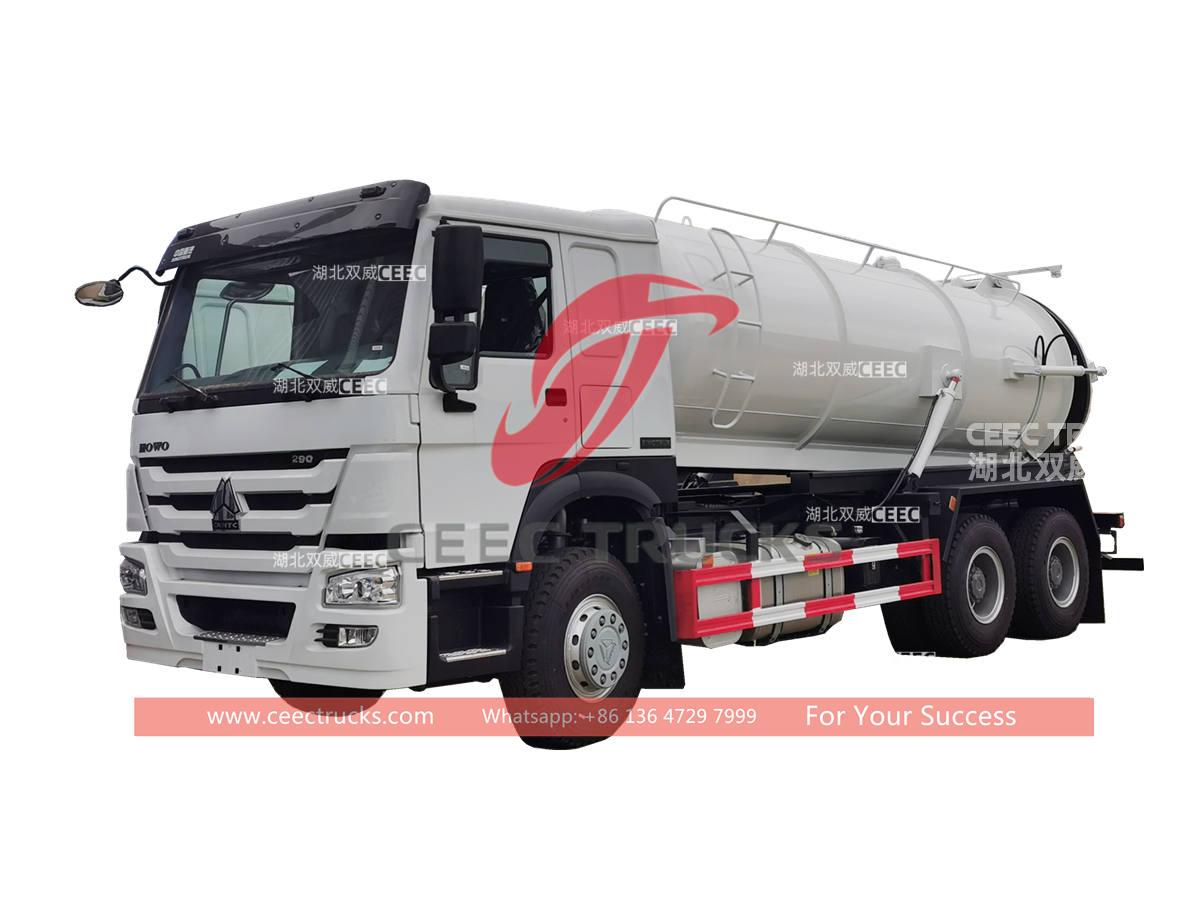 Custom-made HOWO 6&times;4 vacuum tank truck 20000 liters