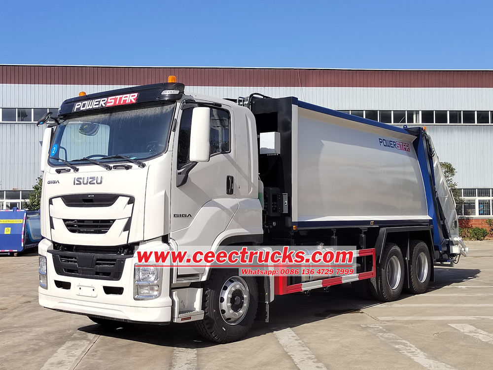 Isuzu rear loader garbage truck