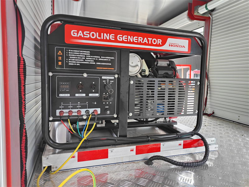 HOWO emergency rescue fire truck with HONDA generator
