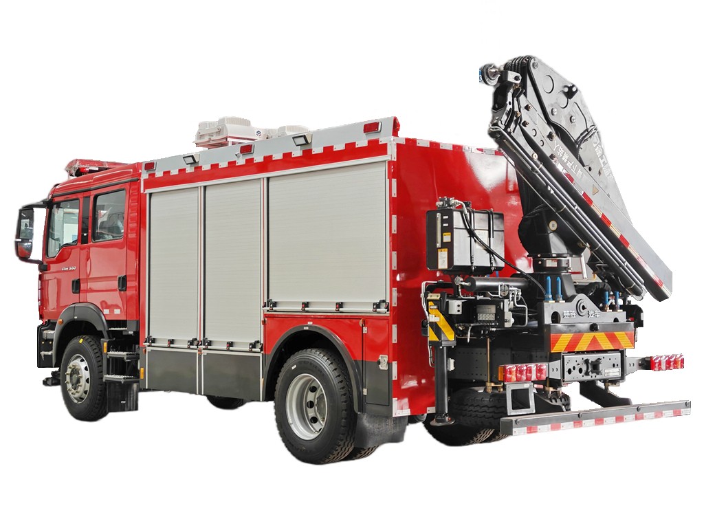 HOWO rescue fire engine rear view