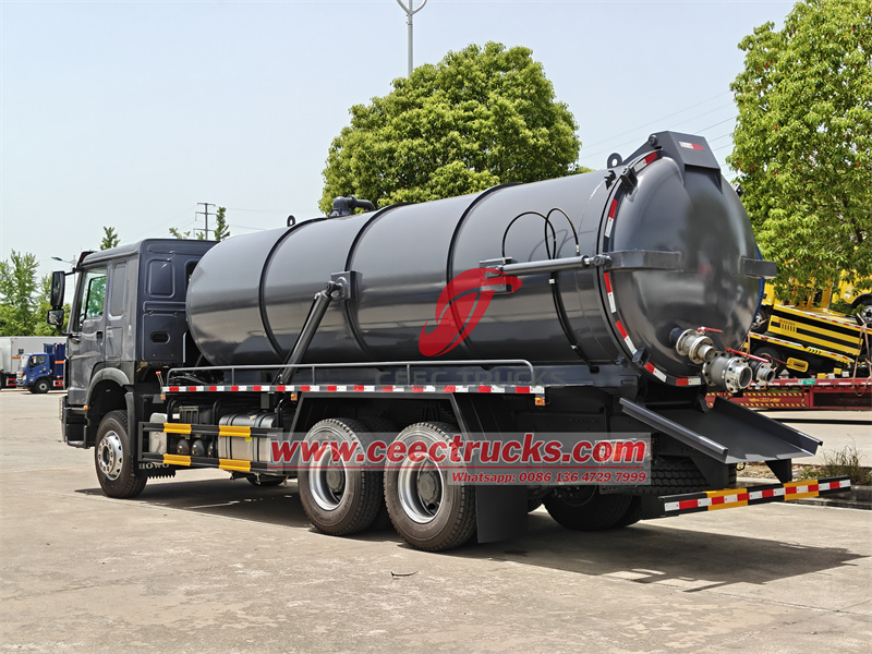 HOWO heavy duty vacuum tanker truck