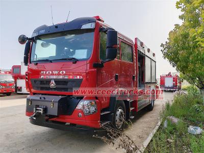 Howo multipurpose fire truck with hydraulic crane