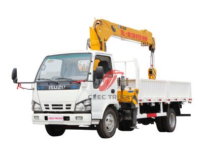 Isuzu NKR 120hp truck with 3 tons telescopic crane