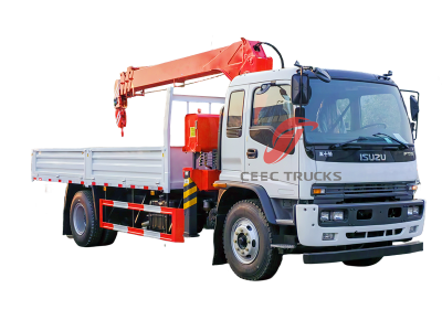 Africa ISUZU FTR cargo truck with telescopic crane 
