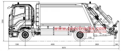 FOTON 16CBM rear end loader garbage truck