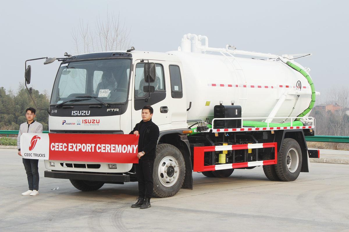 ISUZU FTR vacuüm riooltankwagen met een inhoud van 12.000 liter voor de beste prijs.