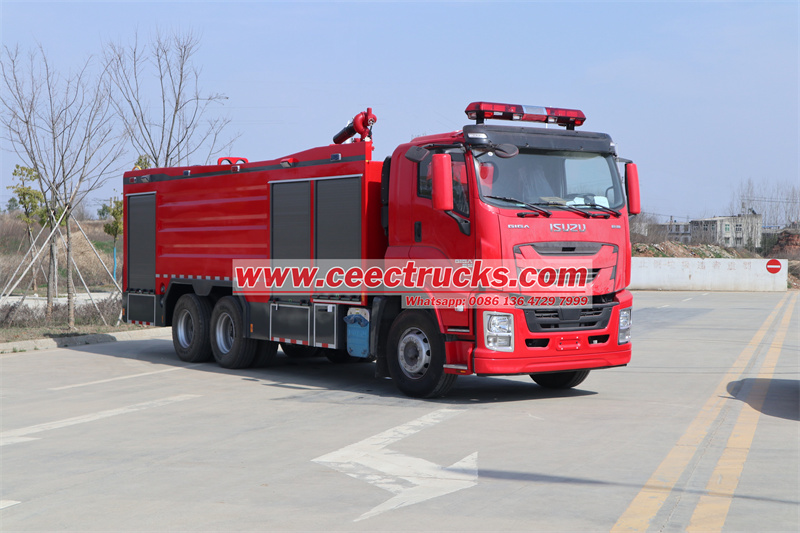 Leer meer over de basisconfiguratie van Isuzu zware brandweerauto's