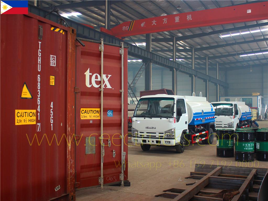 Filipijnse klant koopt 4 eenheden ISUZU 5m³ watertankwagen